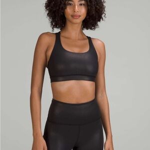 Lululemon Energy Sports Bra Shine Black Foil Size 4